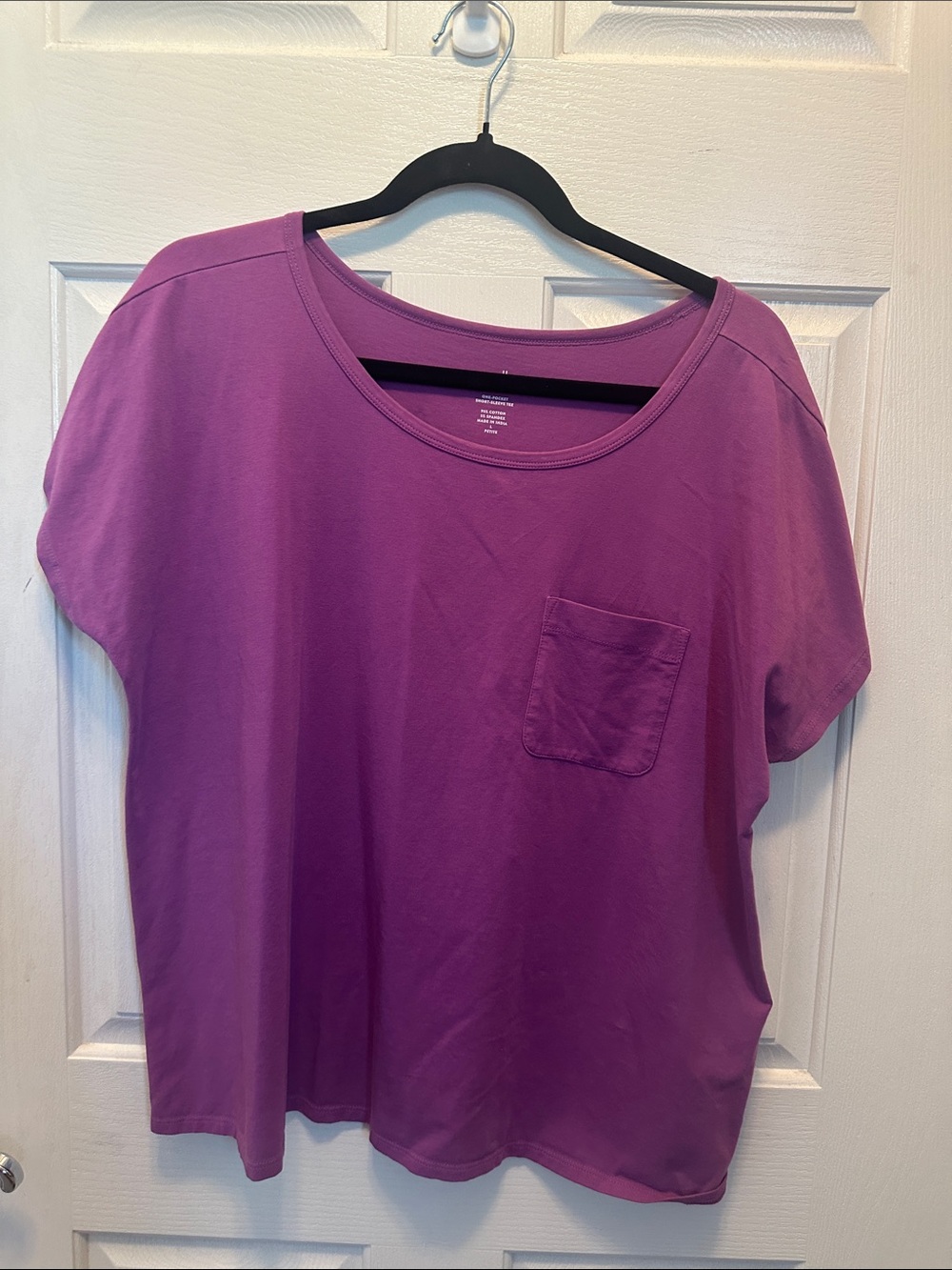 J. Jill Short-Sleeve Pocket Tee - Purple